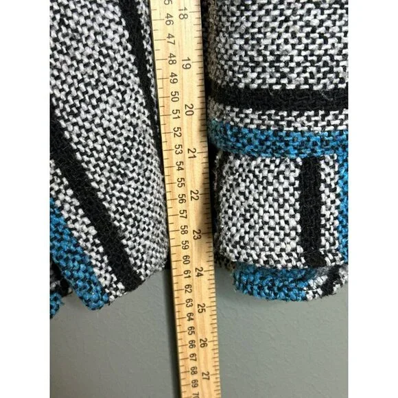 VTG Small Authentic Made in Mexico Saddle Blanket Hooded Pullover Sweater Poncho - Picture 5 of 9